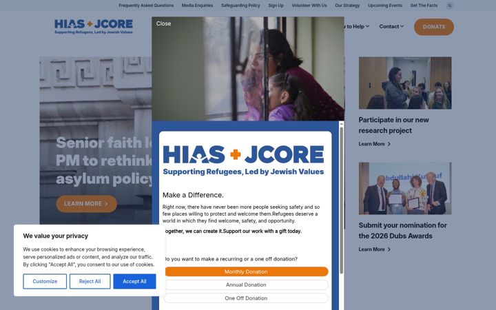 Screenshot of hiasjcore.org.uk