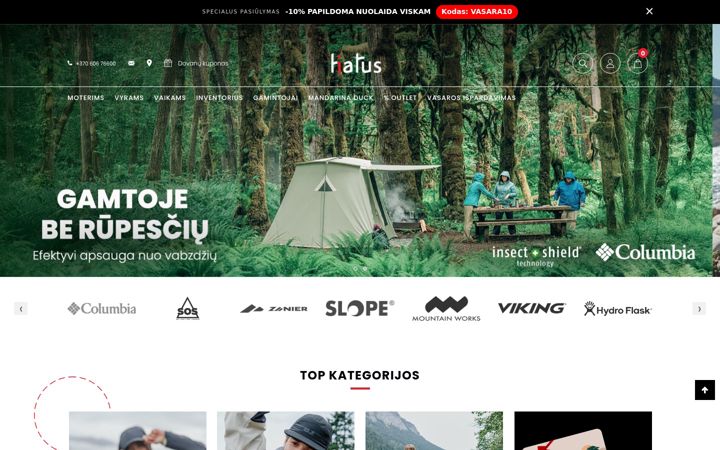 Kuvakaappaus sivustosta hiatus.lt
