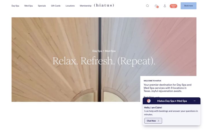 Screenshot of hiatusspa.com