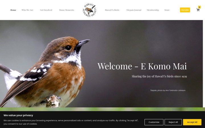 Screenshot of hiaudubon.org