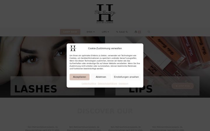 Screenshot of hiba-beauty.com
