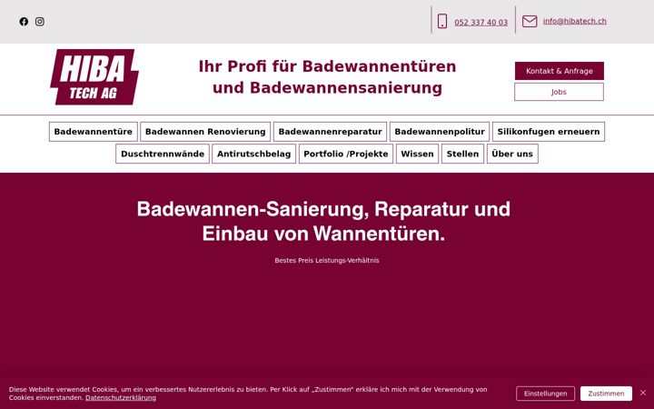 Screenshot of hibatech.ch