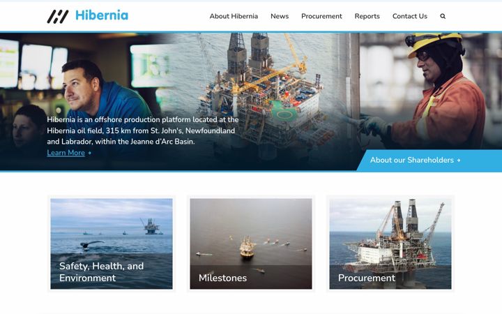 Screenshot of hibernia.ca