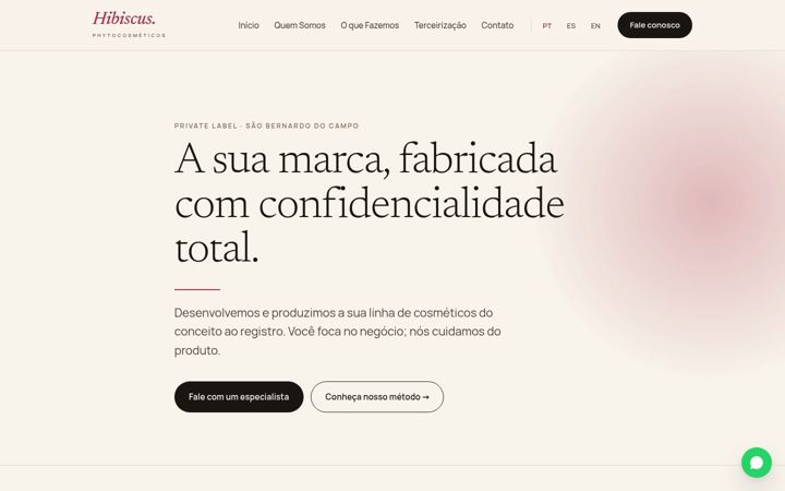 Screenshot of hibiscus.com.br