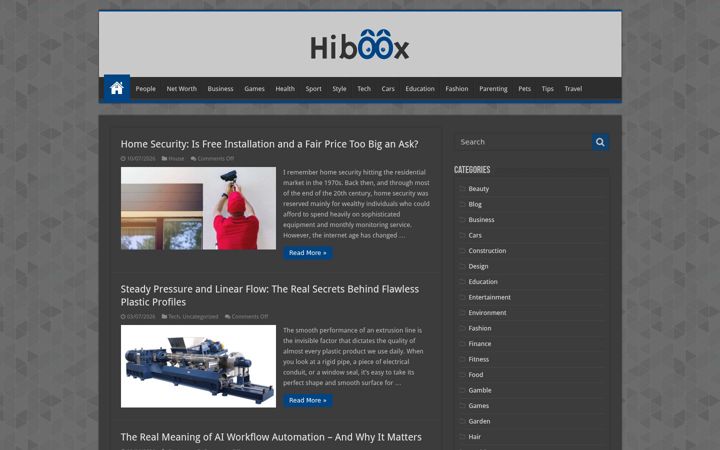 Screenshot of hiboox.com