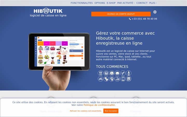 Screenshot of hiboutik.com