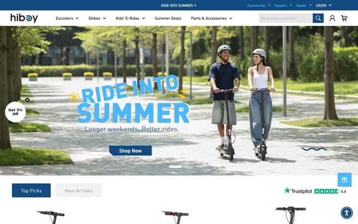 Screenshot of hiboy.com