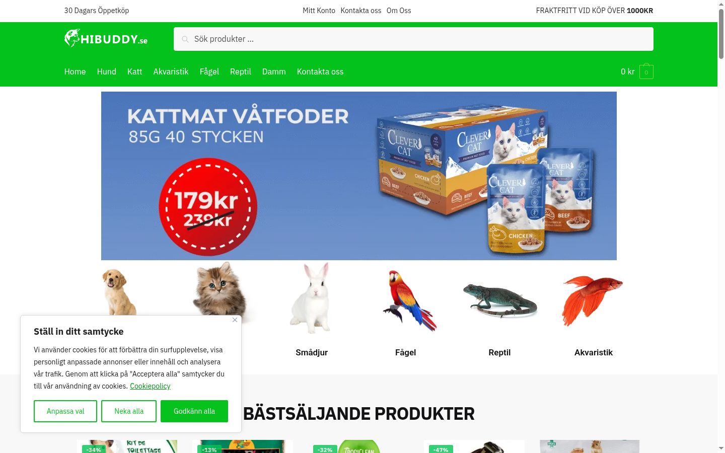 Screenshot des Einwilligungsbanners vor jeglicher Interaktion