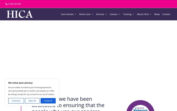 Screenshot of hica-uk.com
