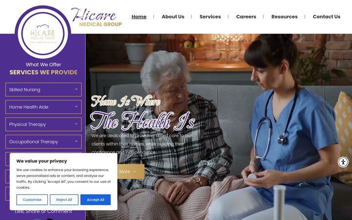 Screenshot of hicaremedicalgroup.com