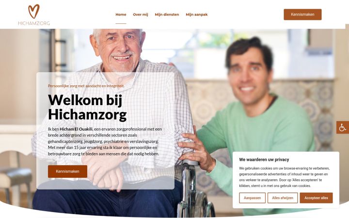 Screenshot of hicham-zorg.nl