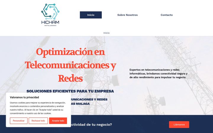 Screenshot of hichamtelecomunicaciones.com