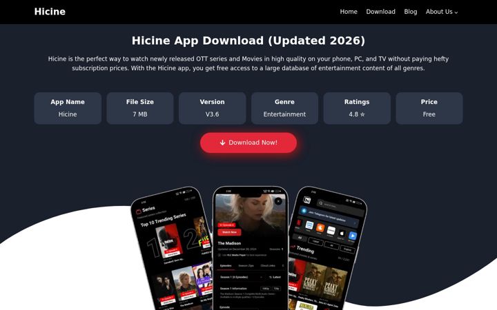 Screenshot of hicine.net
