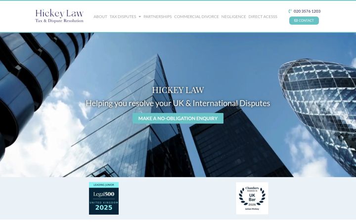 Screenshot of hickeylaw.co.uk