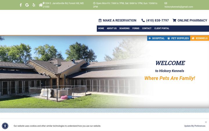 Screenshot of hickorykennels.net