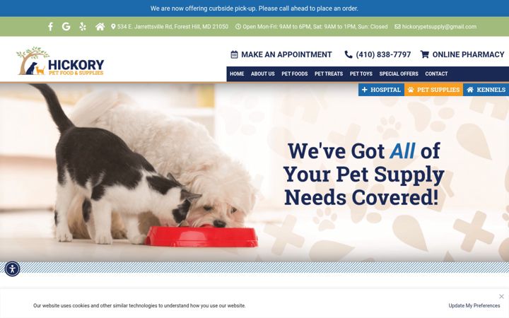 Screenshot of hickorypetsupply.net