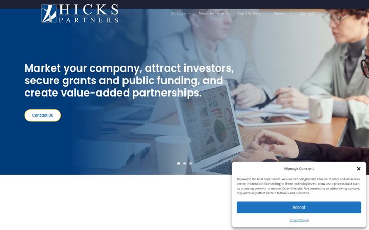 Screenshot of hickspartners.com