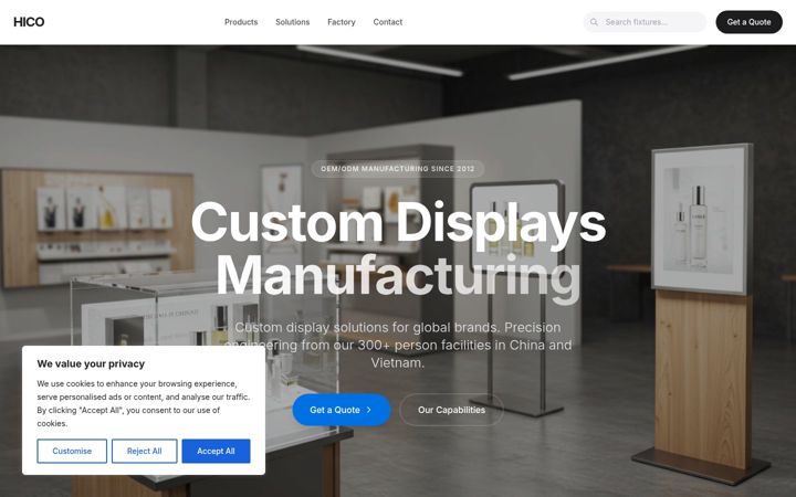 Screenshot of hicodisplay.com