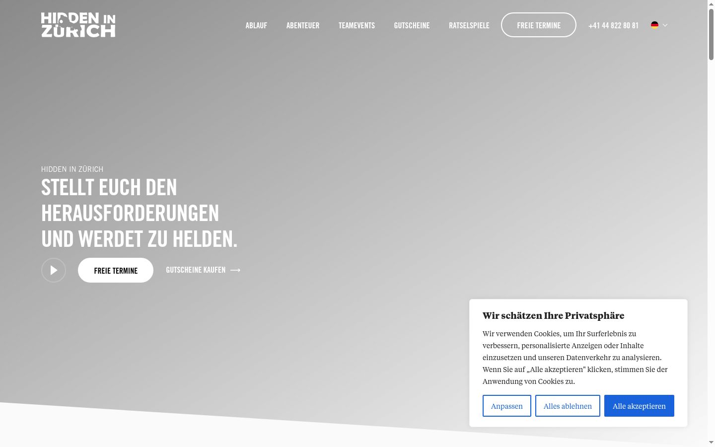 Screenshot of the consent banner shown before any interaction