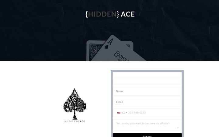 Screenshot of hiddenace.ca