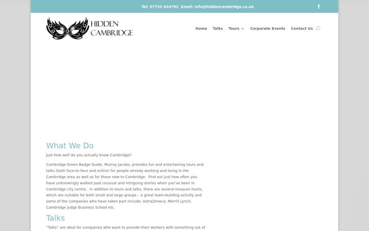 Screenshot of hiddencambridge.co.uk