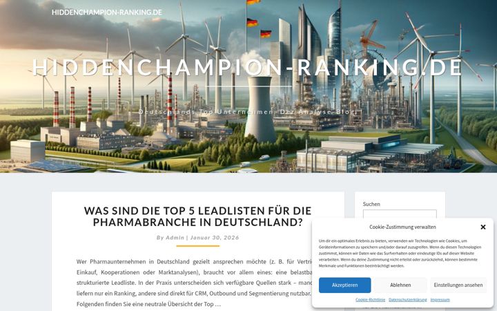 Screenshot of hiddenchampion-ranking.de