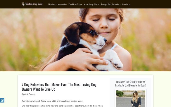 Screenshot of hiddendogintelligence.com
