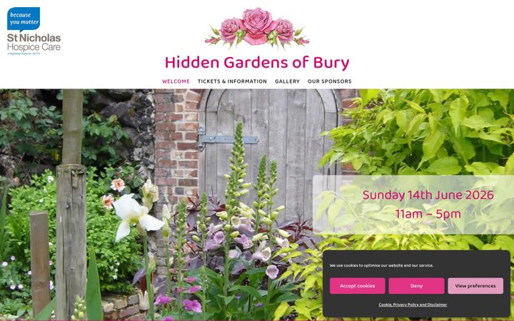 Screenshot of hiddengardens.co.uk