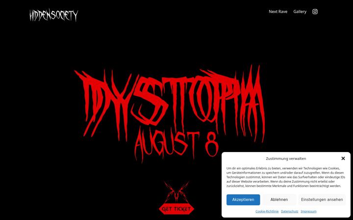 Screenshot of hiddensociety.at