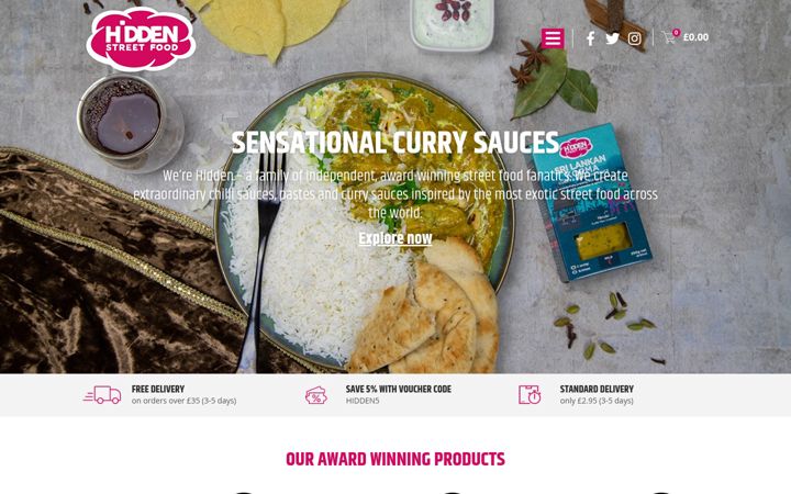 Screenshot of hiddenstreetfood.co.uk