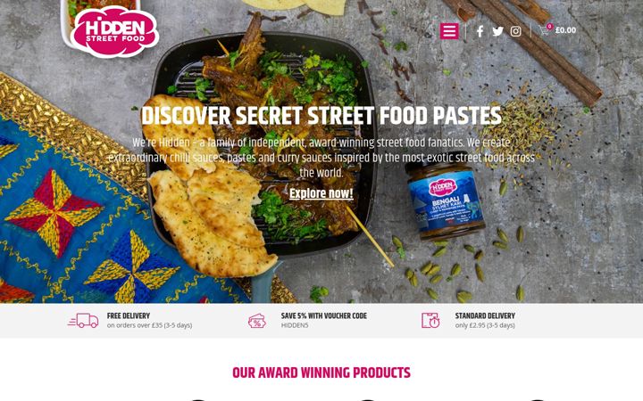 Screenshot of hiddenstreetfood.com