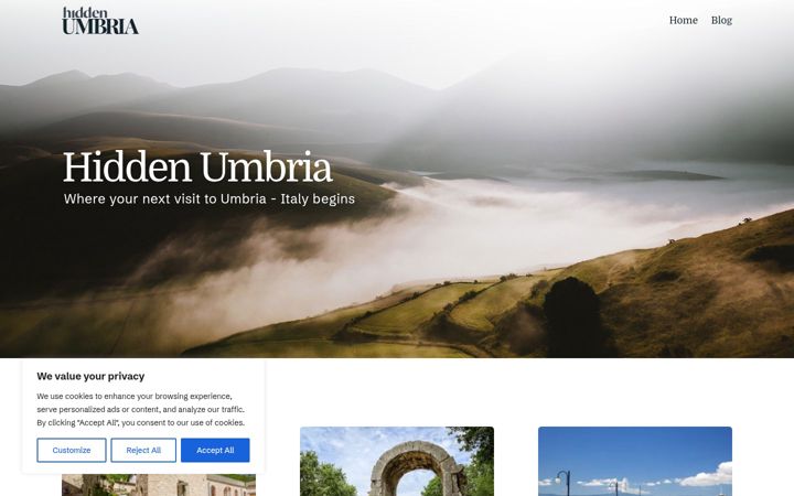 Screenshot of hiddenumbria.com