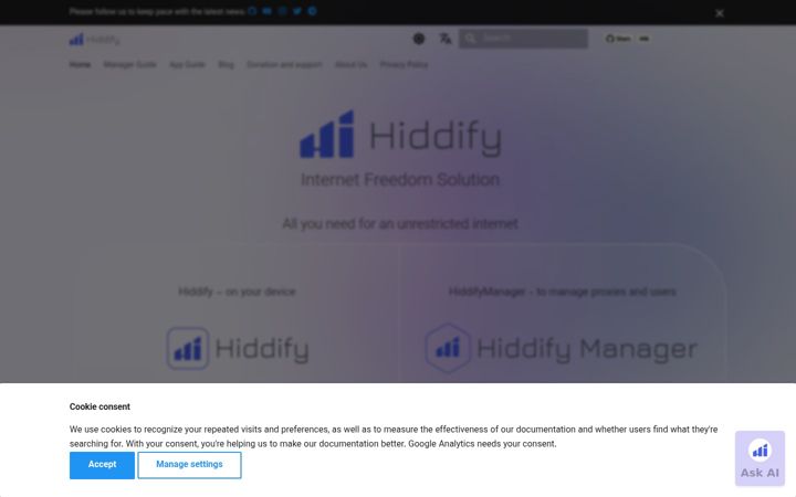 Screenshot of hiddify.com