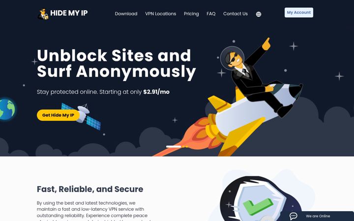 Screenshot of hide-my-ip.com