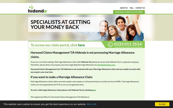 Screenshot of hidenda.com