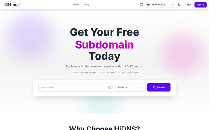 Screenshot of hidns.vip