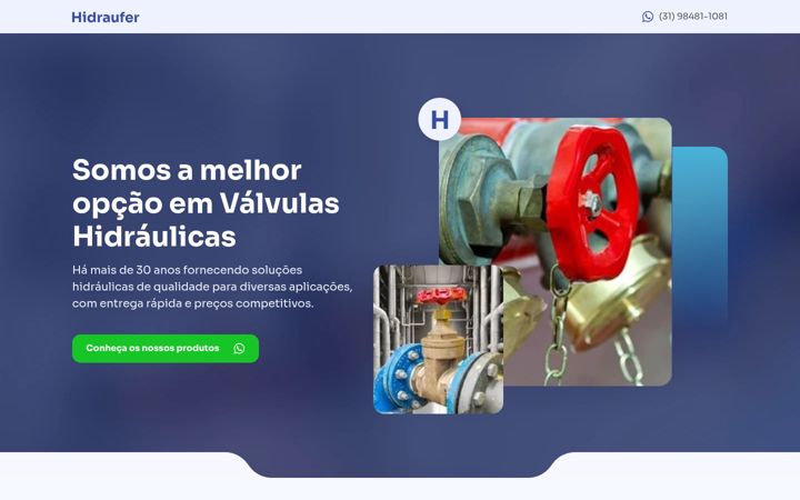 Screenshot of hidrauferdistribuidora.com.br