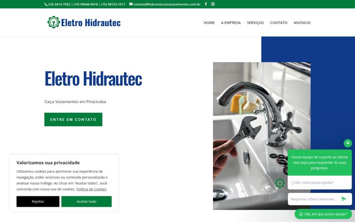Screenshot of hidrauteccacavazamentos.com.br