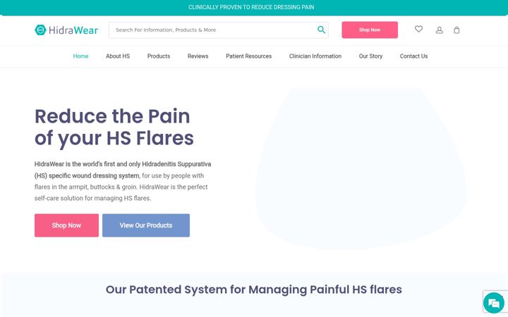 Screenshot of hidrawear.com