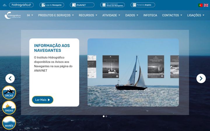 Screenshot of hidrografico.pt