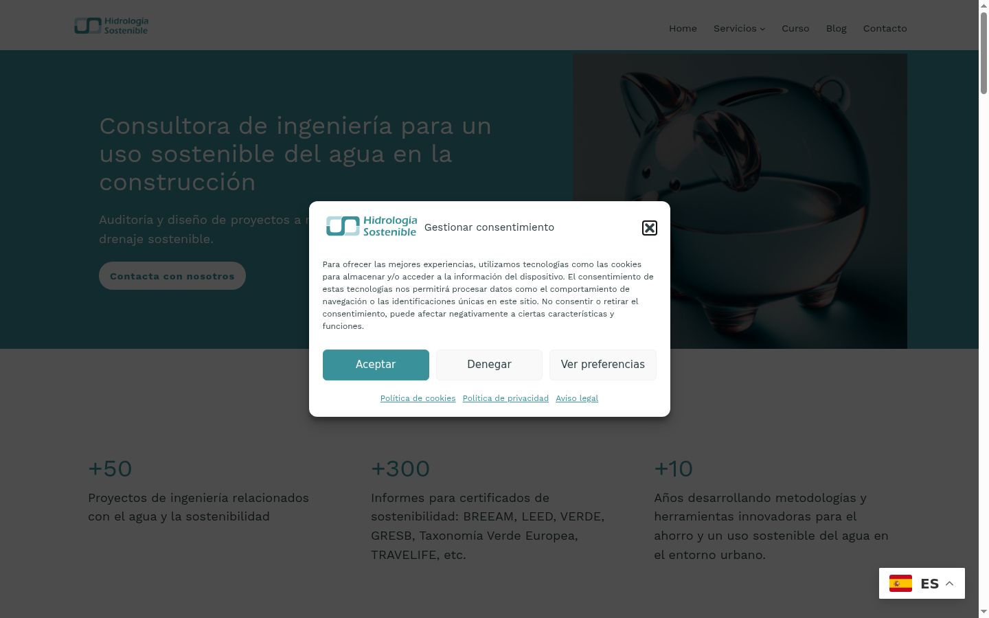Screenshot del banner di consenso mostrato prima di qualsiasi interazione