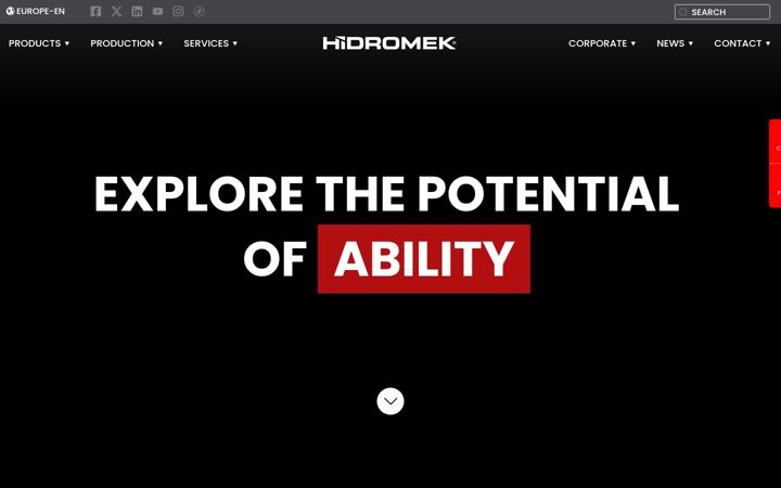 Screenshot of hidromek.com