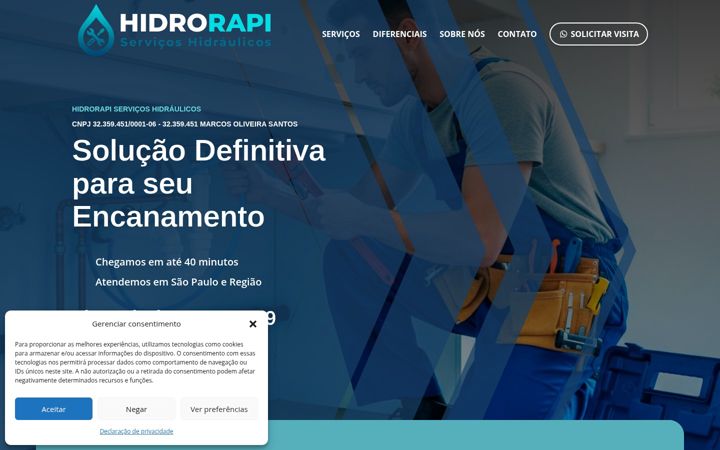 Screenshot of hidrorapi.com.br