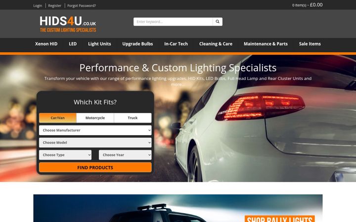 Screenshot of hids4u.co.uk