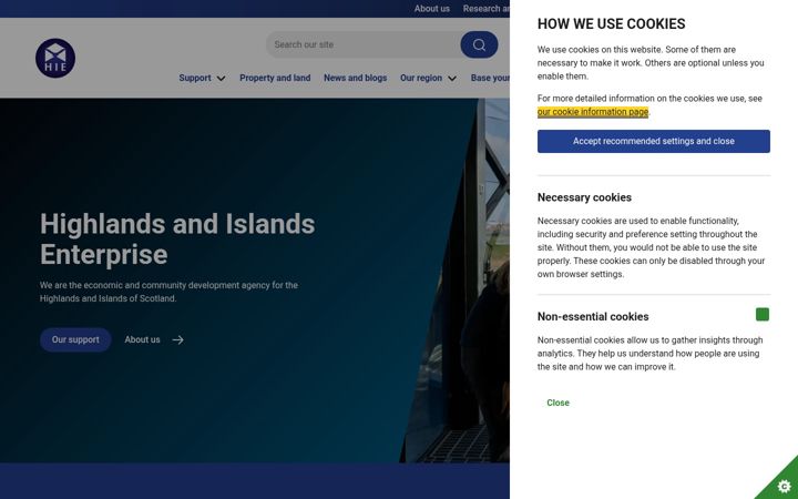 Screenshot of hie.co.uk