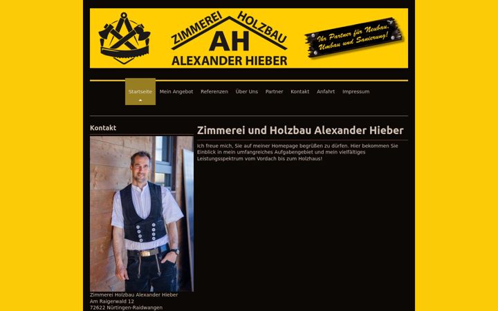 Screenshot of hiebers-holzbau.de