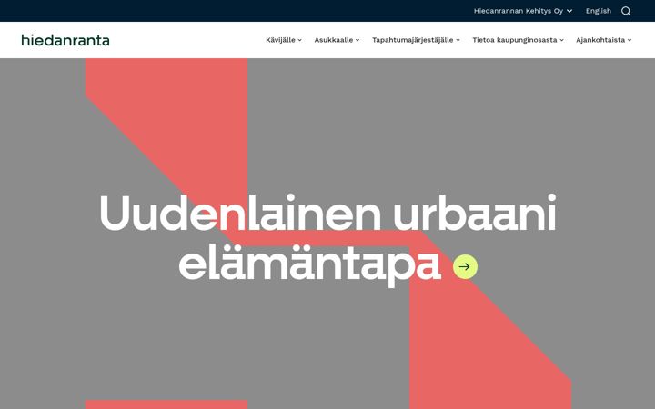 Screenshot of hiedanranta.fi