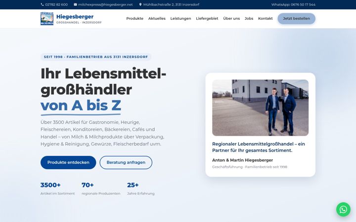 Screenshot of hiegesberger.net
