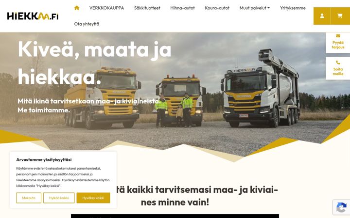 Screenshot of hiekkaa.fi