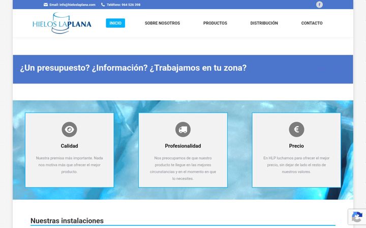 Screenshot of hieloslaplana.com